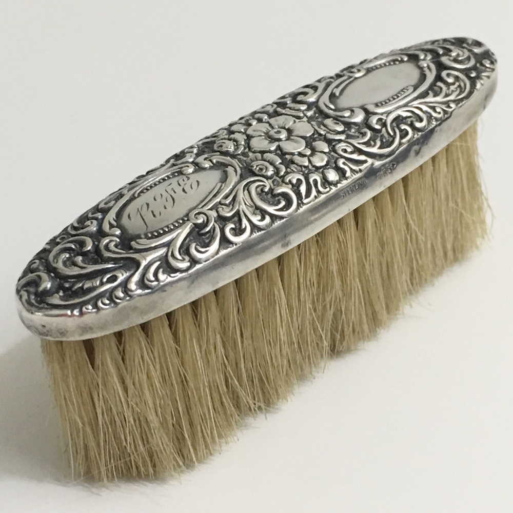 Rare Reeves & Sillcocks Sterling Repousse Brush